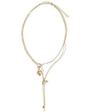 Chloé Gold Brass Necklace - Metallic