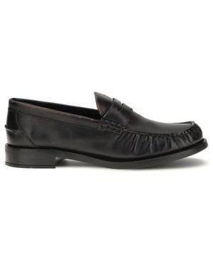 Prada Black Calf Leather Bos Taurus Slip