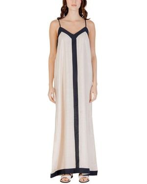 Vero Moda Beige Nylon Long Dress - Multicolor