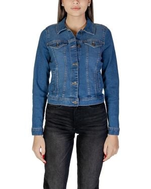 Ichi Cotton Jackets & Coat - Blue