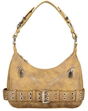 Desigual Brown Polyurethane Bag - Natural