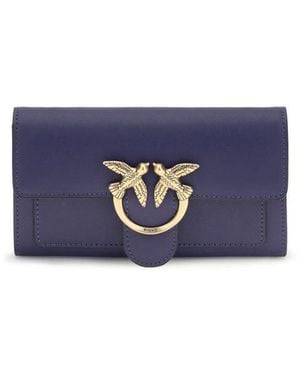 Pinko Blue Calf Leather Bos Taurus Wallet