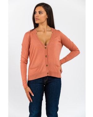 Gas Pink Viscose Cardigan - Orange
