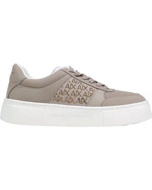 ARMANI EXCHANGE Brown Polyamide Athletic Sneakers - White