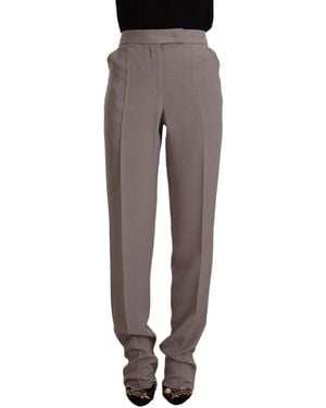 Armani Elegant High Waist Silk Blend Pants - Gray