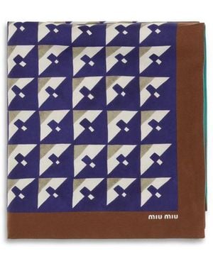 Miu Miu Silk Scarf - Blue