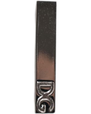 Dolce & Gabbana Tone Brass Logo Branded Tie Clip Bar - Metallic