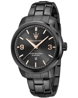 Maserati Gray Stainless Steel Dress Watch - Black