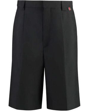 Gucci Wool-Blend Bermuda Shorts With Web Detail - Black