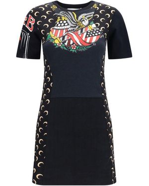 Marine Serre Cotton Casual Dress - Black