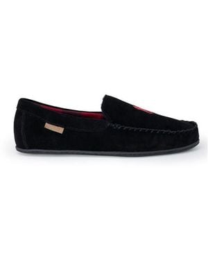 Ralph Lauren Black Faux Fur Slippers