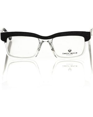 Frankie Morello Geometric Chic Transparent Clubmaster Eyeglasses - Black