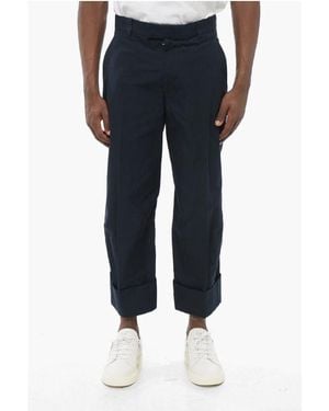 Bottega Veneta Cotton Chinos Pants With Cuffs - Blue