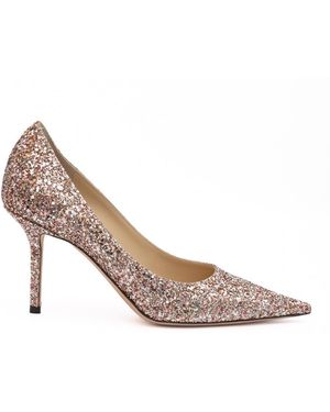 Jimmy Choo Rose Coarse Glitter Love 85 Court Shoes - Multicolour