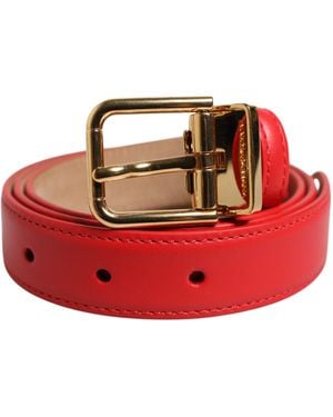 Dolce & Gabbana Leather Belt With Buckle - Red