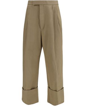 Thom Browne Beige Cotton Casual Trousers - Green