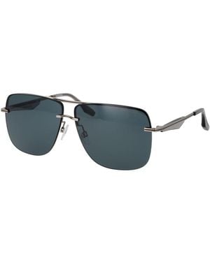 Trussardi Silver Metal Sunglasses - Blue