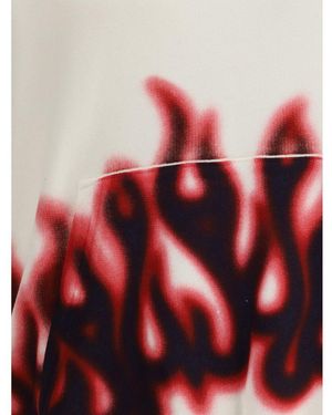 Palm Angels Flames Hoodie - Red