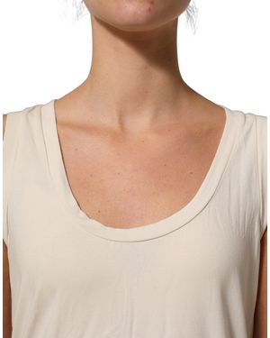 Aniye By Beige Viscose Sleeveless Round Neck Tank Top - Natural