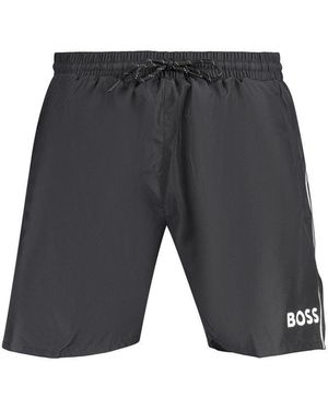 BOSS Nero Polyester Men's Shorts - Grey