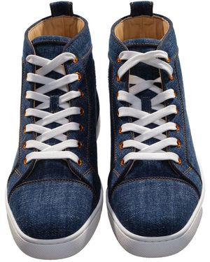 Christian Louboutin Fun Louis Flat Denim High Top Trainers - Blue