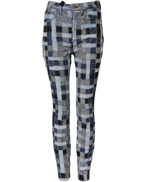 Dolce & Gabbana Multicolour Patchwork Skinny Denim Jeans - Blue