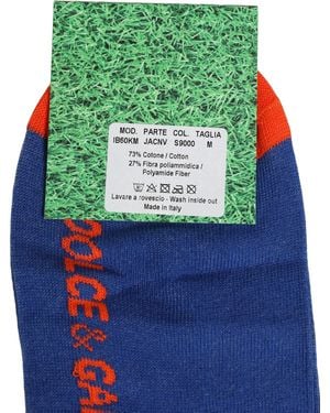 Dolce & Gabbana Men Multicolour Cotton Mid Calf Accessory Socks - Green