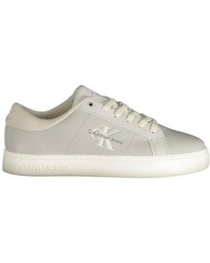 Calvin Klein Leather Trainer - Grey