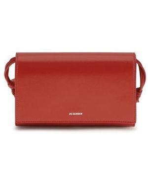 Jil Sander Calf Leather Bos Taurus Wallet - Red