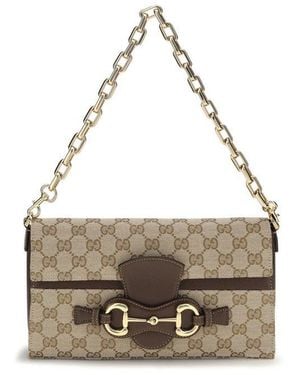 Gucci Beige Fabric Shoulder Bag - White