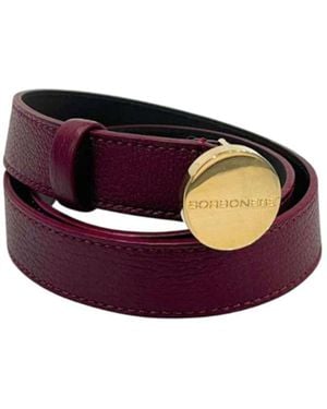 Borbonese Red Genuine Leather 's Belt - Purple