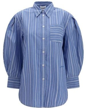 Ganni Blue Cotton Shirt