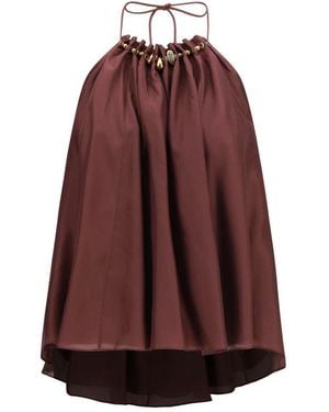 Zimmermann Bordeaux Silk Blouse - Brown