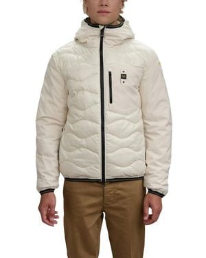 Blauer White Polyamide Shell Jacket - Grey