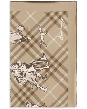 Burberry Beige Silk Scarf - Natural