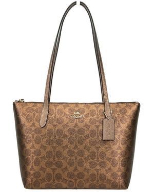 COACH Signature Fiona Zip Tote Bag - Black