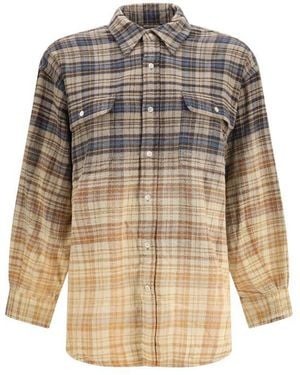 R13 Multicolor Cotton Pattern Shirt - Natural