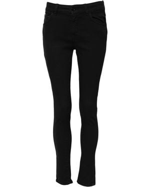 Dolce & Gabbana Black Cotton Skinny Mid Waisted Denim Jeans