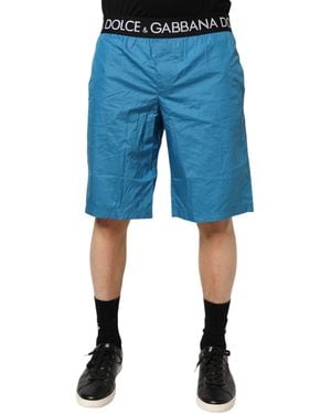 Dolce & Gabbana Blue Logo Waistband Beachwear Shorts Swimwear