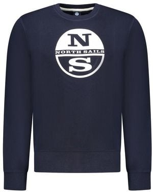 North Sails Blue Cotton Men Sweatshirt
