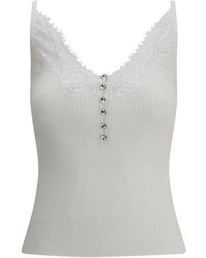 Self-Portrait Lace Top - Grey