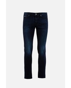Gas Blue Cotton Slim Fit Jeans