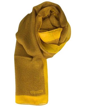 Borbonese Yellow Silk Scarf