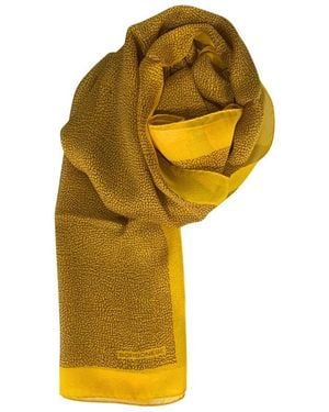 Borbonese Yellow Silk Scarf