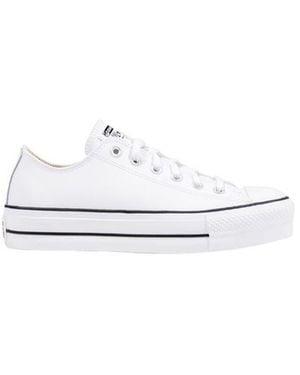 Converse White Leather Platform Sneakers