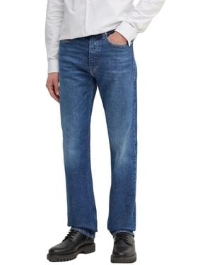 Calvin Klein Blue Cotton Relaxed Fit Jean