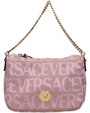 Versace Pink Fabric Handbag