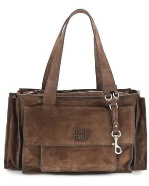 Miu Miu Brown Calf Leather Bos Taurus Shoulder Bag