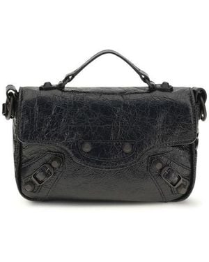 Balenciaga Black Lamb Ovis Aries Aries Shoulder Bag