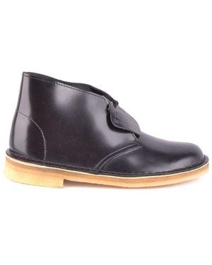 Clarks Black Leather Lace - Blue